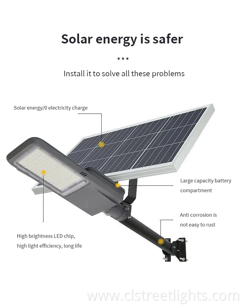 Die-Cast Alu Solar Panel and Lamp Seperately Split-Type 200W LED Street Light Radar Outdoor Road Garden Super High Lm Cheap Price Solar Street Light